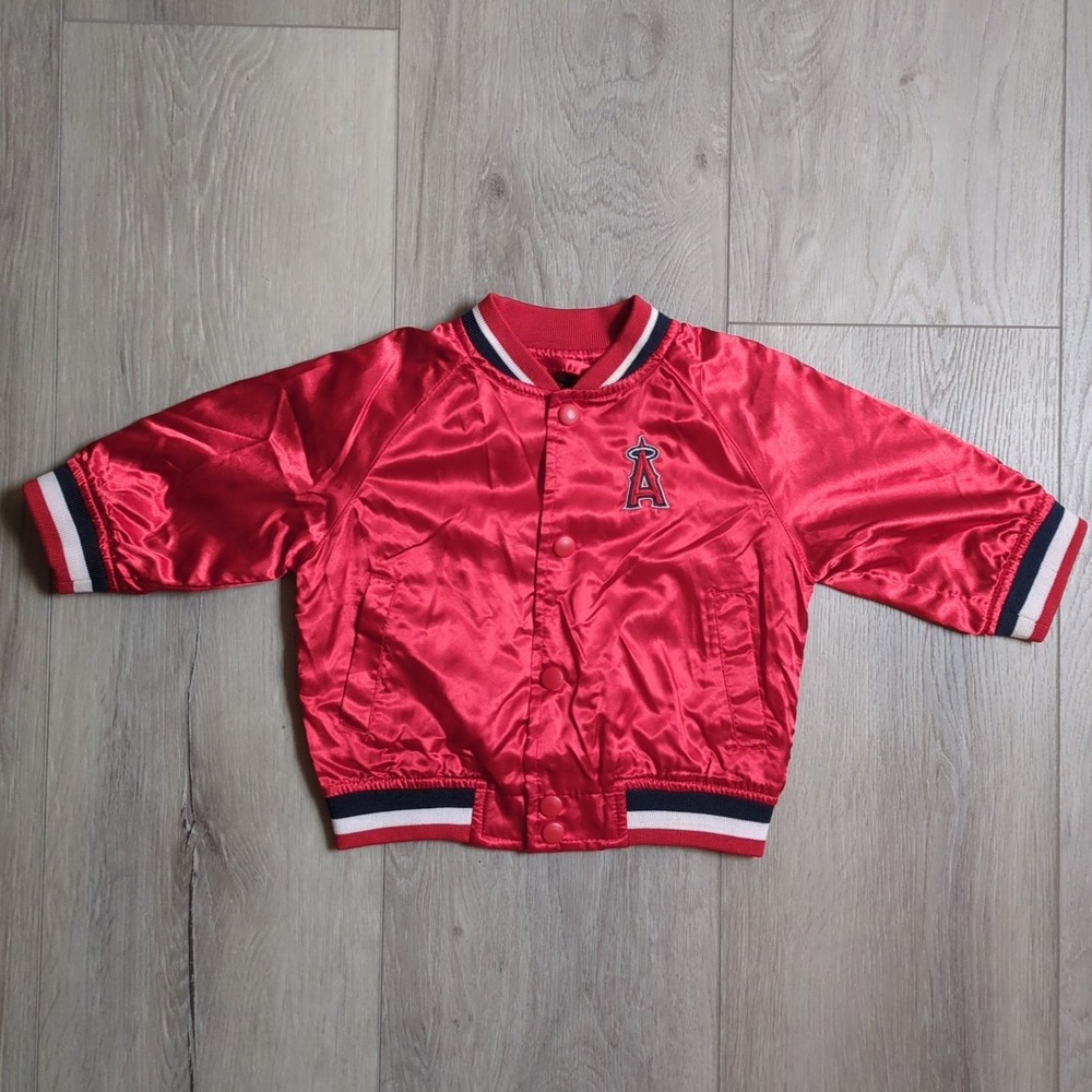 Vintage Angels Satin Jacket Baby Toddler 18 Months Mighty Mac Sports Embroidered